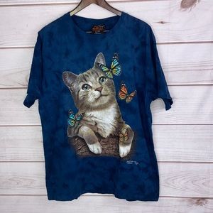 Rock Chang High Definition Cat & Butterflies T- Shirt - Size XL